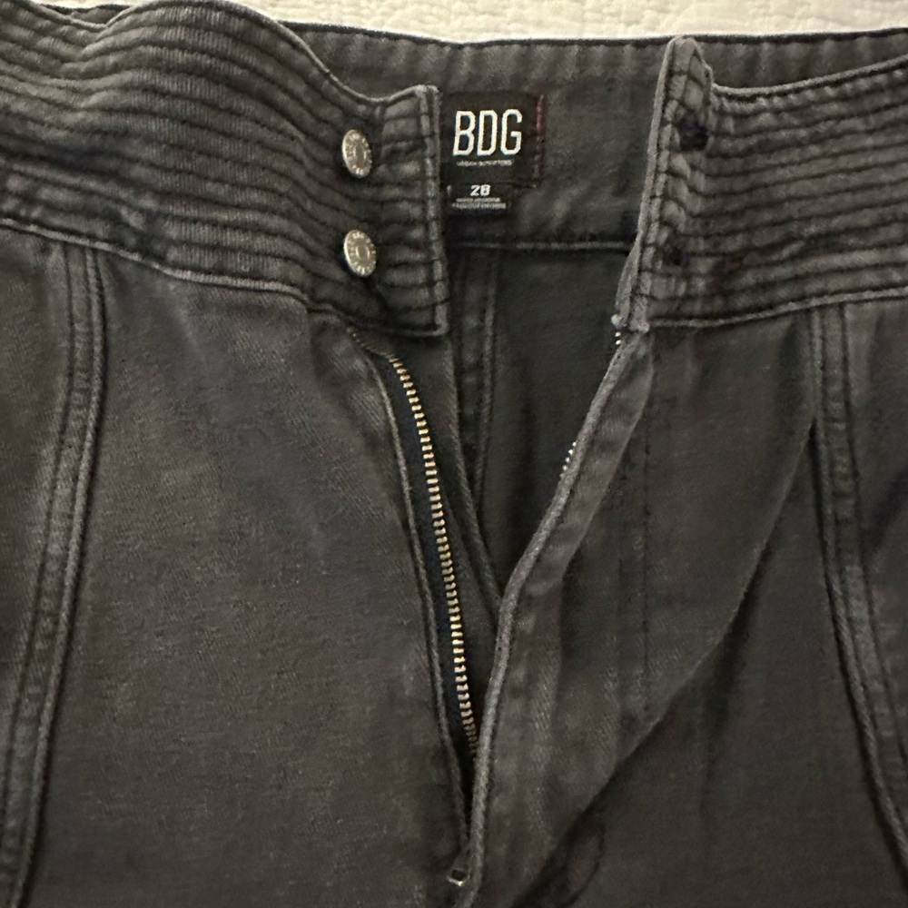 BDG Black High Rise Jeans with Textured Waistband